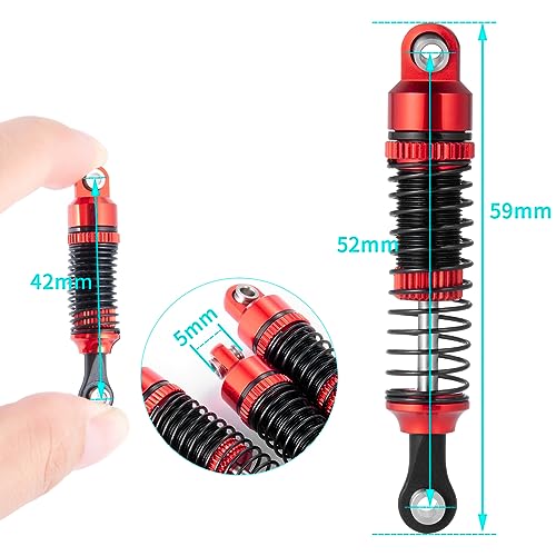 52mm Shock Absorber Damper Upgrade Parts, Red | For 1/18 TRX4M, RC Crawler Car - color: Red