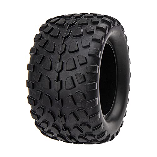 12mm Hub 5.07''OD Rubber Tires & Wheel Rim w/Foam Compatible with 1/10 Scale Traxxas Rustler Stampede HPI HSP Volcano Tamiya Blackfoot 1/10 Off-Road Crawler Monster Buggy Truck