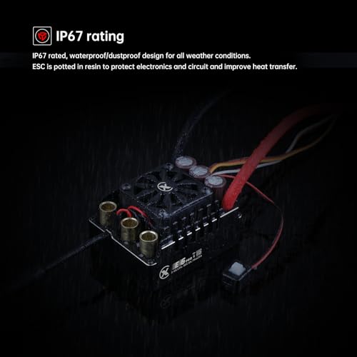 XC E6Pro Sensored Brushless ESC for 1/6 RC Car,3-8S 300A | Bluetooth APP Programming,6.0V/7.4V/8.4V BEC,Turbo Timing,Multiple protection,Smart Fan,Bashing - size: E6PRO