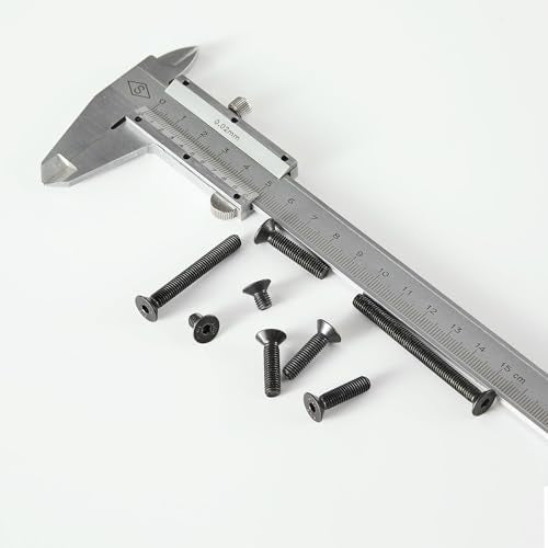 M5 x 40mm 45mm 50mm 55mm 60mm Flat Head Hex Socket Cap Screws, Countersunk Bolts, 10.9 Grade Alloy Steel, Black Oxide Finish, Metric Allen Hex Drive, Fully Threaded, Assortment Kit 30Pcs - size: M5 x 40/45/50/55/60 mm