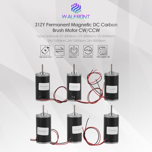 31ZY Permanent Magnet DC Motor Electric Brushed Motor CW/CCW, 6V 12V 24V 3500-8000 RPM Permanent Magnet Motor Brushed Motor (24V 5000 RPM) - size: 24V 5000RPM