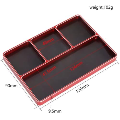 Metal Frosted Magnetic Screw Tool Storage Box Tray Aluminum 6061 for RC Car Remote Control Aircraft Ship Repair Maintenance(Black) - color: Black