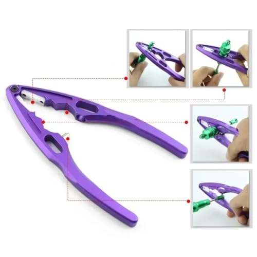 Rc Accessories Parts Shock Absorber Pliers Ball Head Clip Universal Tool Metal 6 in 1 for 1/8-1/10 RC Crawler Car Upgrades Repair Modify Parts AM-190031(Purple) - color: Purple