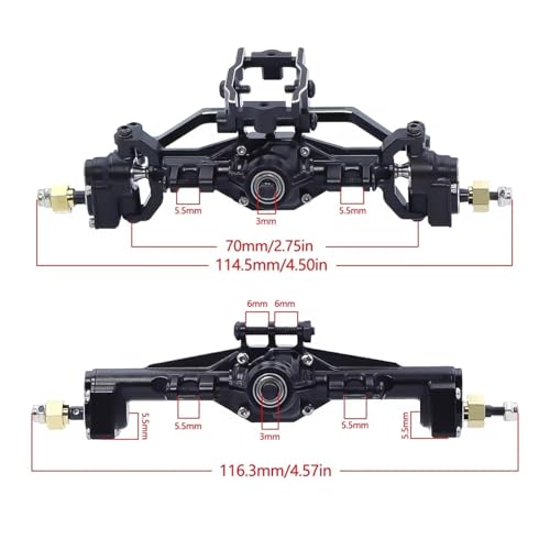RC Crawler Axle for TRX-4M K10 Ground Clearance +5.5MM Aluminum Alloy CNC Upgraded Front Rear Portal Axle Assembly Axles Kit 1/18 rc Car(Rear and Front) - size: Rear and Front