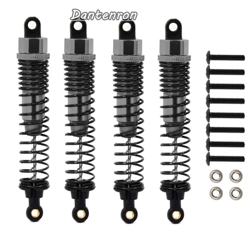 4Pack 1/10 RC Truck Car Adjustable Shock Absorber Damper 108004 Upgrade Parts 108mm Oil 108mm Oil Adjustable Alloy Aluminum Shock For 1:10 HSP 94188 94108 94111 Redcat Volcano (Titanium) - color: Titanium