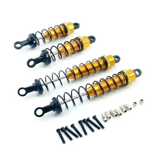RC Cars Spare Parts Compatible with WLtoys 12428 12423 1/12 RC Car Track Short for Range Truck Parts 1 Set Aluminum Front and Rear Shock Absorber 0016 0017(Yellow) - color: Yellow
