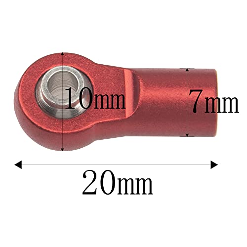 10Pcs ShareGoo M4 Ball Joint,M4 Tie Rod End 4mm Thread Ball Head Holder Link Compatible with Axial SCX10-II 90046 90047 D90 TRX-4 1/10 RC Crawler Car,L20mm