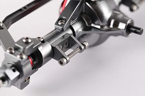 1:10 Rock Crawler Axle, Aluminum Alloy Front and Rear Axle for Axial SCX10 RC Crawler Car (Titanium) - color: Silver