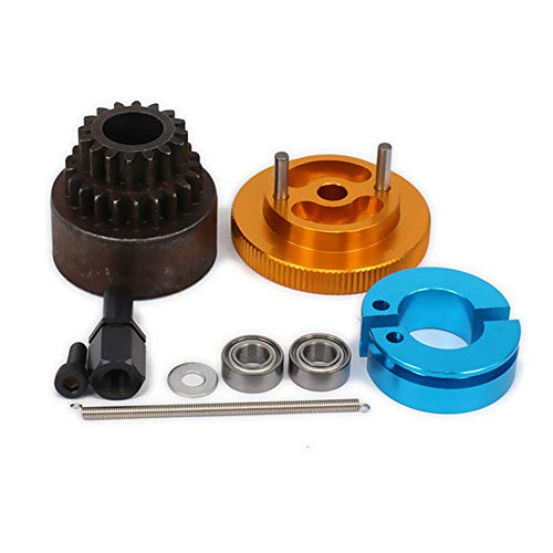 16T-21T Two Speed Clutch Set Bell Shoes Springs Flywheel Bearing for 1/10 RC Car (Yellow) - color: Yellow