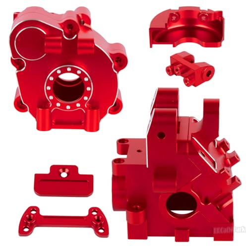 RC Center Gearbox & Front or Rear Transmission Case Upgrades Part for 1/5 Kraton 8S BLX Outcast 8S BLX,Aluminum Alloy Front or Rear Gearbox & Center Transmission Gearbox Hops Up,Red - color: Red - (Gearbox)