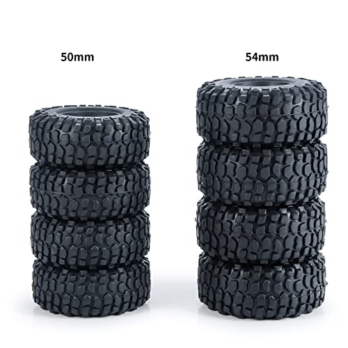 RC-Hub 4PCS 1.0" Crawler Tires Micro Rubber Tires for 1/24 Axial SCX24 90081 AXI00001 AXI00002 AXI00005 AXI00006 RC Crawler Car (54mm) - color: 54mm