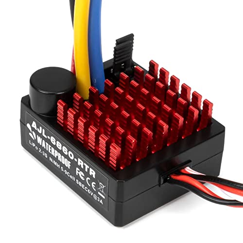 RC Car Waterproof Brushed Motor ESC for Tamiya 1/10 TT01 TT02, Brushed Motor ESC Combo Compatible with Traxxas Redcat HPI HSP SCX10