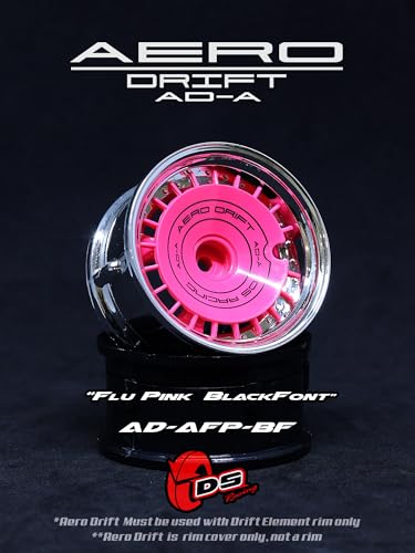 1/10 RC Aero Drift Wheel Covers, Slope Type, Compatible with Drift Element and Feathery Wheels Rims, Aerodynamic, Protective, Customizable (Flu Pink)