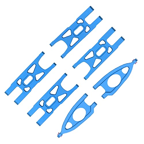 1 10 RC Front and Rear Suspension Arm Set Aluminum Alloy Upgrade Accessories for 1 10 Remote Control Car High Strength Metal Suspension Arms with Stable Performance (Blue) - color: Blue