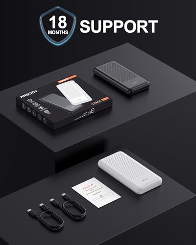 2-Pack Power Bank, 10000mAh 22.5W Fast Charging Portable Charger | Travel Essential, 2 Outputs & 2 Inputs, Slim USB C Digital Display Battery Pack for iPhone Galaxy iPad Tablets, Black & white - color: Black & White