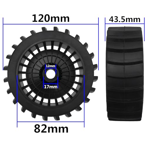 4PCS RC 1/8 Paddle Buggy Tires 17mm Hex Wheels Compatible with Arrma Typhon Traxxas Losi HPI Redcat Snow Sand Desert Tires 1/8 Off Road Buggy