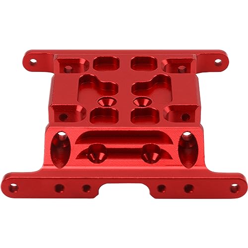Aluminum Center Transmission Skid Plate Mount Gearbox Mount Base Compatible with Axial SCX10 1/10 RC Rock Crawler Car (Red) - color: Red