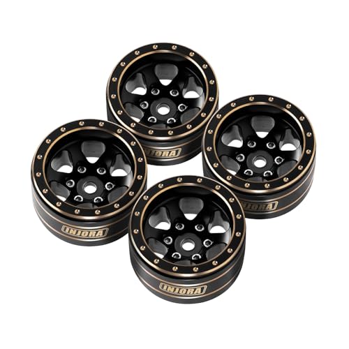INJORA 1.0" Brass Beadlock Wheels for 1/24 1/18 RC Crawler Upgrade