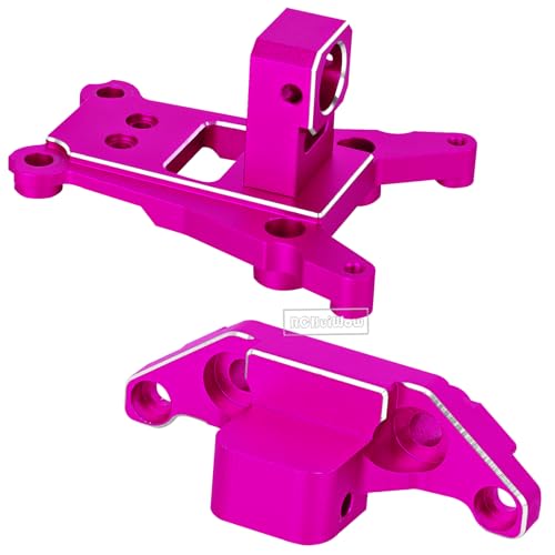 RC Chassis Brace Kit Upgrades Part for 1/10 Slash 4x4 LCG,Slash 4x4 LCG VXL,Rustler 4x4,Rustler 4x4 VXL,Alloy Aluminium w/Carbon Fibre Chassis Brace,Pink - color: Pink(1set)