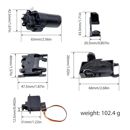 Rc Accessories for TRX4M for Bronco for Defender for JJRC C8809 C8801 1/18 2-Speed Gearbox Assembly Transmission Motor Set with Servo RC Crawler