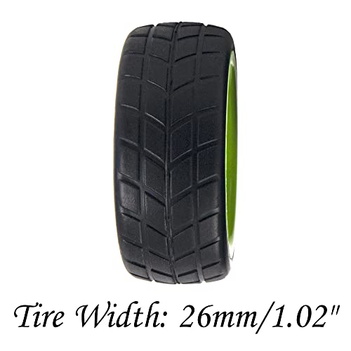 5-Spoke 12mm Hex Hub Wheel Rims & Rubber Tires Compatible with HSP Tamiya HPI Kyosho 1/10 On-Road Touring Car,WLtoys 1/14 144001 Traxxas 1/16 Slash RC 1/18 A959B Buggy (Green)