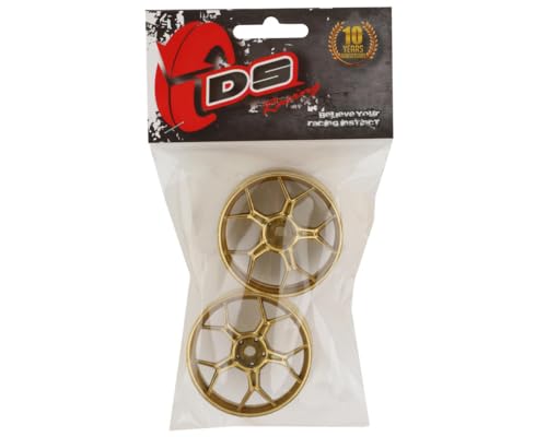 2PCS 1/10 RC Feathery Light Split Spoke Drift Wheels Rims, New Version 8mm Offset, 7gram, Compatible w/Yokomo YD MD RD, MST RMX, Reve D RDX, Redcat RDS, HPI, Tamiya TT (Gold) - color: Gold