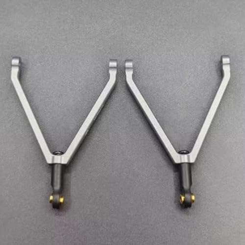 Front Upper Control Arm Bar Rod Links Assembly Replacement Metal Upper Connecting Rods Compatible for FMS FCX18 LC80 1/10 RC Crawler Car Upgrades Parts (Sliver) - color: Sliver