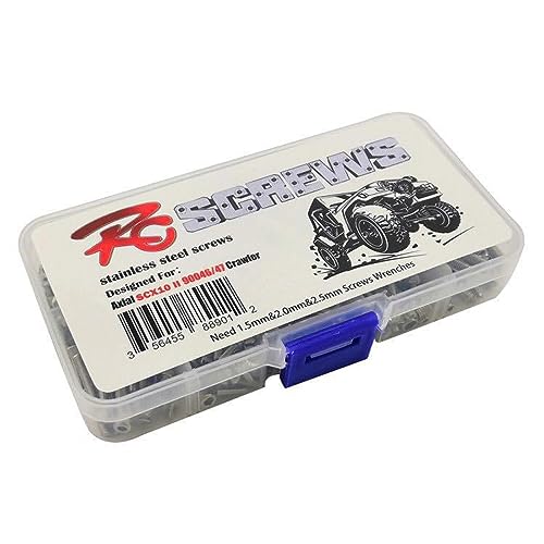 Stainless Steel Screws Nut Bolt Set RC Repair Box Tool Kit RC Parts for Axial SCX10 II 90046 90047 RC Crawler Car