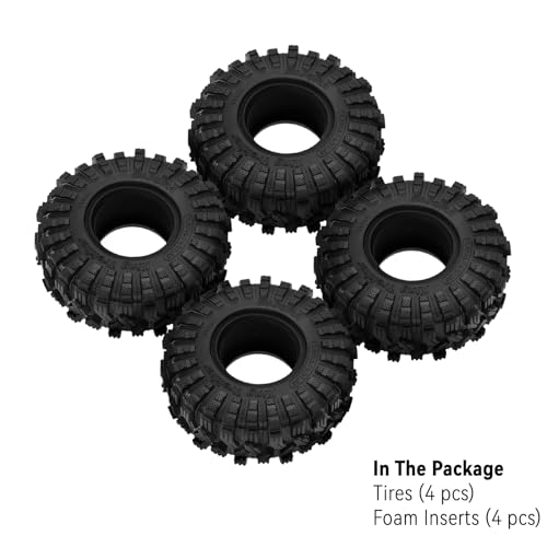 INJORA 1.55" 95*34.5mm King Trekker Tires for Axial AX90069 UTB18 MST JIMNY
