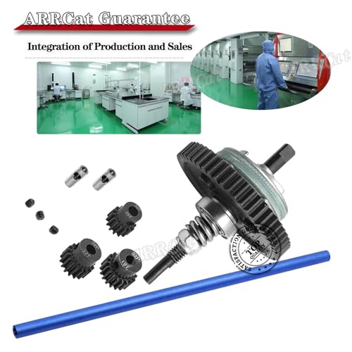 Center Driveshaft 6855 & Complete Slipper Clutch 6878 Metal Differential Gear with 32 Pitch 15T/17T/19T Pinions Gear Set for 1/10 Slash 4X4 VXL/Platinum/Ultimate,Navy Blue