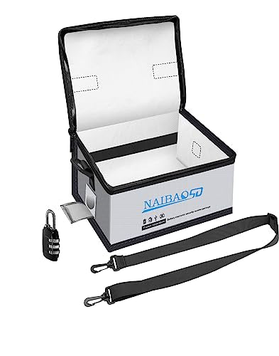 Fireproof Lipo Battery Safe Bag | Double Zipper, RC Drone Battery Storage - color: Gray