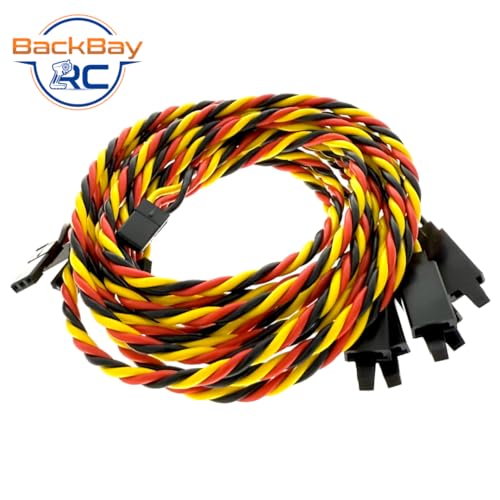 BackBayRC - 24in 20awg Male/Female w/Clip Universal Servo Extension - 5 Pack - style: 24in Male/Female Extension w/ Safety Clip