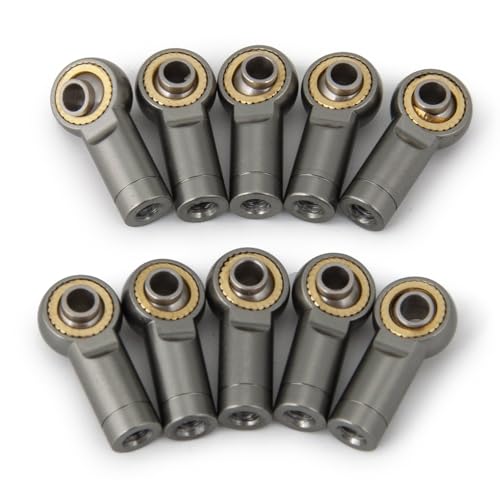 10pcs/Set Aluminum M3 Link Rod End Ball Joint CCW for 1/10 RC Car Crawler SCX10 D90 ( Color : Black 10pcs )