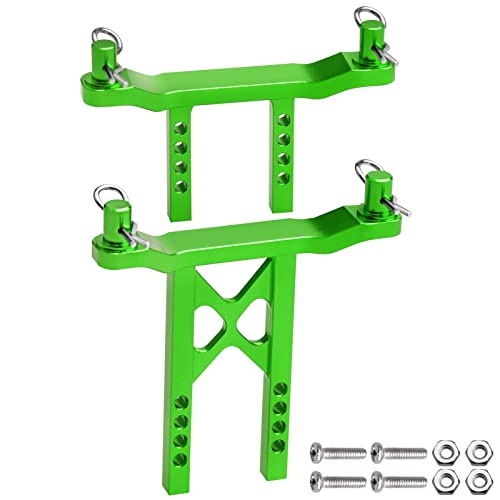 Metal Aluminum Front & Rear Body Mounts Posts for 1/18 Traxxas LaTrax Teton Desert Prerunner SST, Replace Parts 7615 (Green) - color: Green