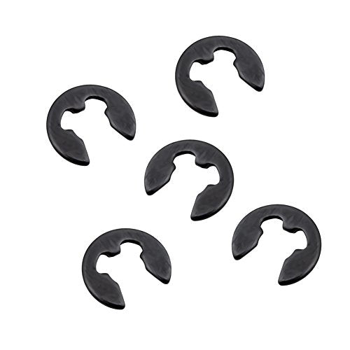 Hobbypark 100-Pack 1/8" E Clips 2.5mm Fastener Black for HSP Redcat Himoto Team Associated Axial Traxxas RC Model Car Hardware Parts Replacement