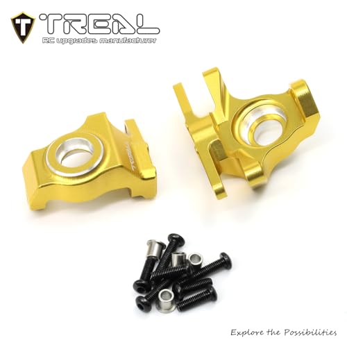 Treal High-Strength 7075 Aluminum Front Knuckles (2pcs Set) CNC Machined Upgrades, Compatible with Vanquish H10 Optic RC Crawler(Gold) - color: Gold
