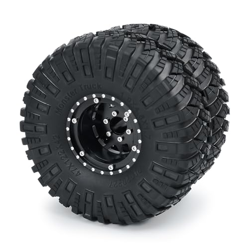 RCHUBAM 1.9" Dually Beadlock Wheel Rims for SCX10 TRX-4 TRX6 G63 6-Wheel | 4PC Aluminum Wheel Hubs,1/10 RC Hauler Crawler Truck Car Upgrade Part - style: 4PCS