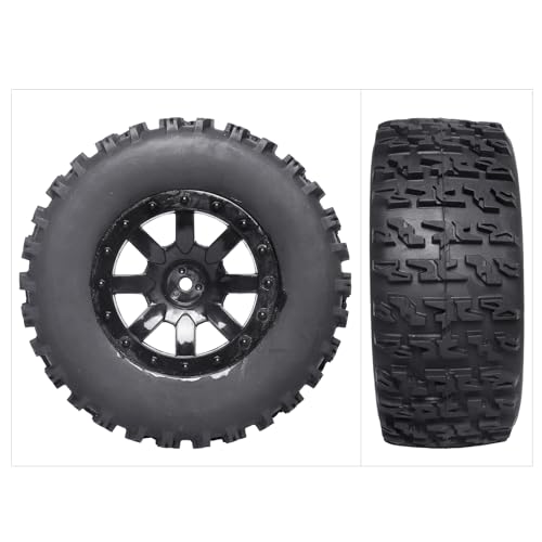 RC Wheel Set 4pcs Tires and Wheels Rims Pre-Glued SCT Tires for 1:10 RC Short Course Truck Slash 4x4 2WD VKAR 10SC HPI Losi SCT Redcat Blackout SC (Style A) - style: Style A
