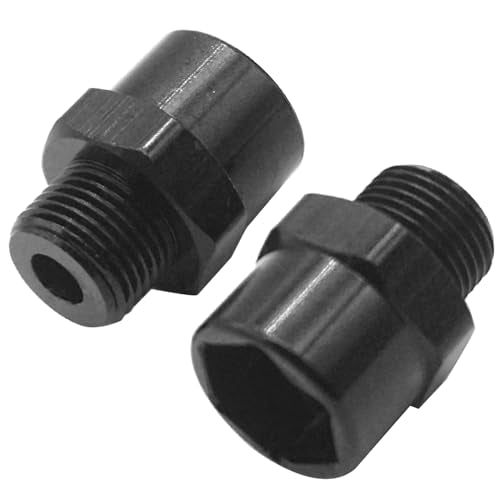 4Pack Share Goo Metal 12mm to 17mm Wheel Hex Drive Hub Adapter Conversion 15mm Offset Extension Compatible with Tamiya Axial RC4WD Traxxas HPI Himoto HSP 1/10 RC Car Buggy Truck Tires (Black) - color: Black