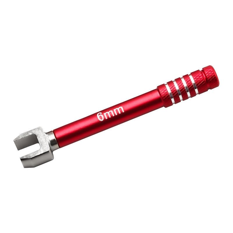 5PCS Carbon Steel RC Open End Wrench Set 3-6mm for 1/10 RC Cars, Red | For turnbuckle setup, steering link adjustment and routine RC chassis maintenance - color: Red
