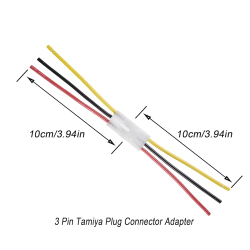 3 Pin Tamiya Plug Connector Big Tamiya Plug Battery Male Female Connector Adapter 4Pairs Tamiya Battery Connectors with 14AWG 10cm Cable, for RC Car Lipo Battery Charge.(3P) - size: 3 pin Tamiya Connector