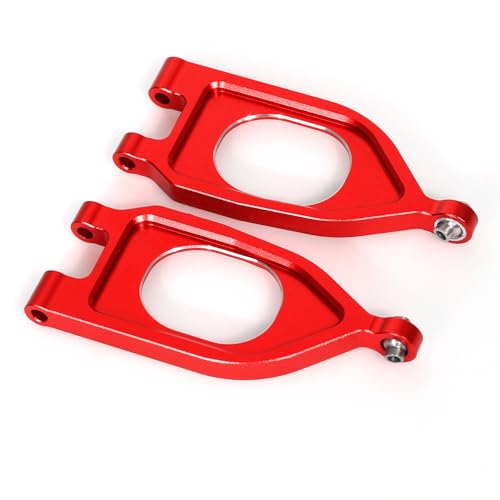 RC Swing Arm Kit for ARRMA 1/10 Gorgon 4X2 2WD Monster Truck Metal RC Front Lower&Upper Suspension Arm Upgrade Parts (Red) - color: Red