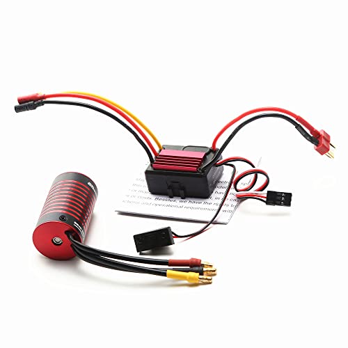 HUIOP 3200KV Brushless Motor, Waterproof 2838 4700KV Brushlessc Motor & 35A Brushless ESC Replacement for 1/14 1/16 SCY/HSP/Trax4/HPI Car Truck - size: 4700KV