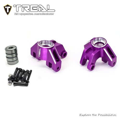 Treal Aluminum 7075 Front Steering Knuckels for Losi LMT (Purple) - color: Purple
