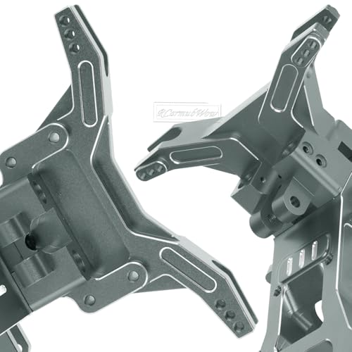 RC Transmission Case Upgrades Part for 1/10 Kraton 4x4 4S V2 BLX,Outcast 4x4 4S V2 BLX,Alloy Aluminium Front Rear Transmission Case Gearbox Case,Titanium - color: Titanium-front&rear