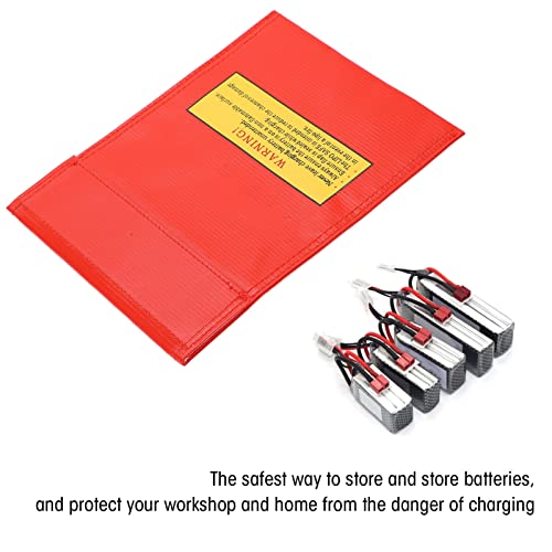 Fireproof Lipo Battery Storage Bag, Explosion Proof Safe Charging Pouch with Flame Retardant Fabric for Drone Aircraft RC Batteries
