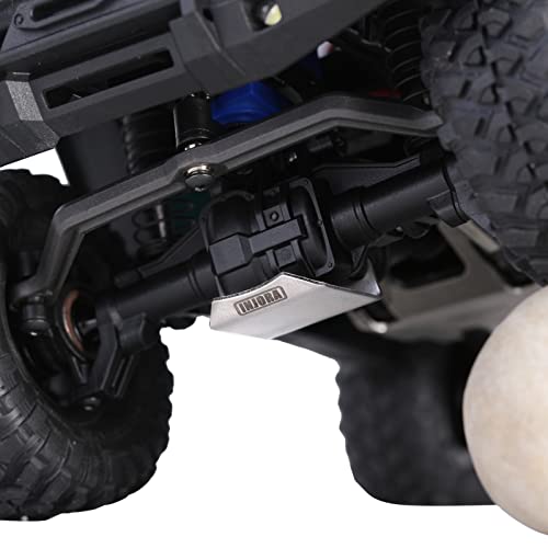 INJORA Stainless Steel Skid Plate Chassis Armor Axle Protector for TRX4M