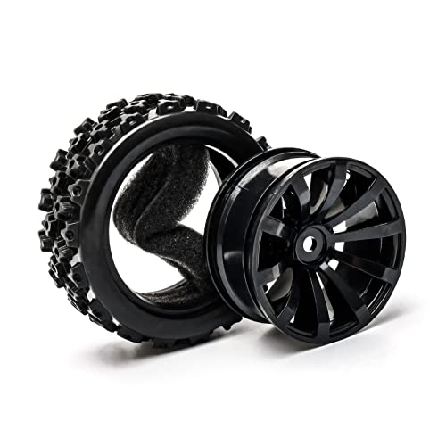 High-Performance 4-Pack Off-Road 12mm Hex Rc Wheels and Tires | 1/10 Scale Rc Tires Upgrade for Enhanced Driving Experience (Black) - color: All Black