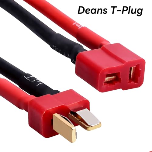 Mini Tamiya Connector to Deans - T Plug 10pcs 16AWG Male Reversed Female Cable Wire Adapter for Airsoft RC Car Truck ESC Lipo Nimh Battery Connectors Charging Connection 5 Pairs