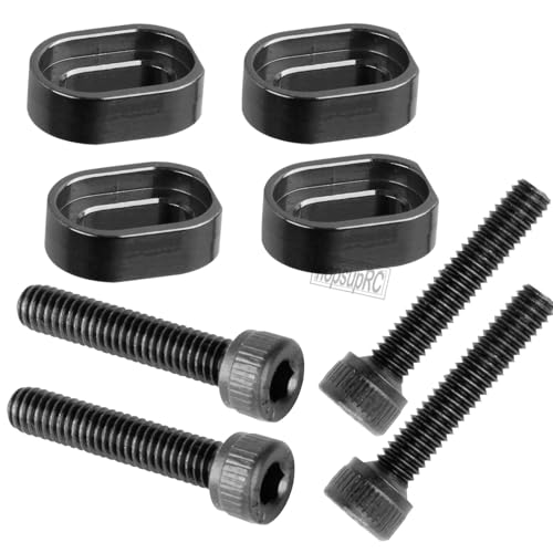 RC 7075 Aluminum Motor Mount Washers Shims Upgrades Part for 1/5 Scale TRX X-MAXX 6S 8S XRT 8S RC Car.Shims with Screws Hops Up,Black - color: Black(for 1/5)